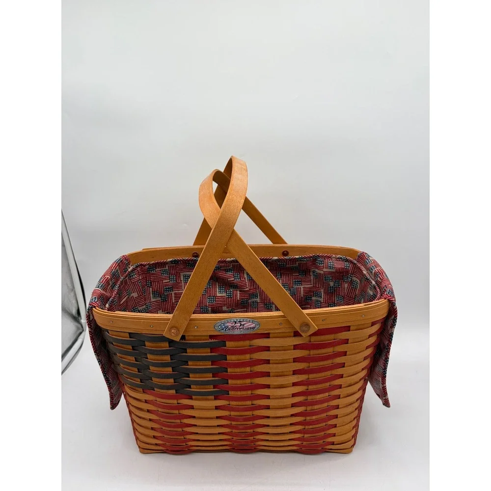 Longaberger Baskets 1998 Collectors Club 25th Anniversary Patriotic Flag Basket